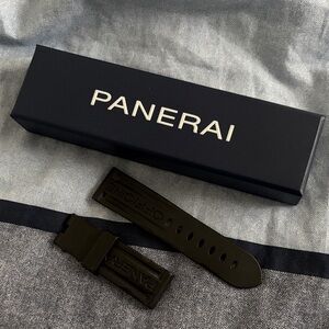 Panerai Deployment Buckle Black Rubber Watch Strap 24mm